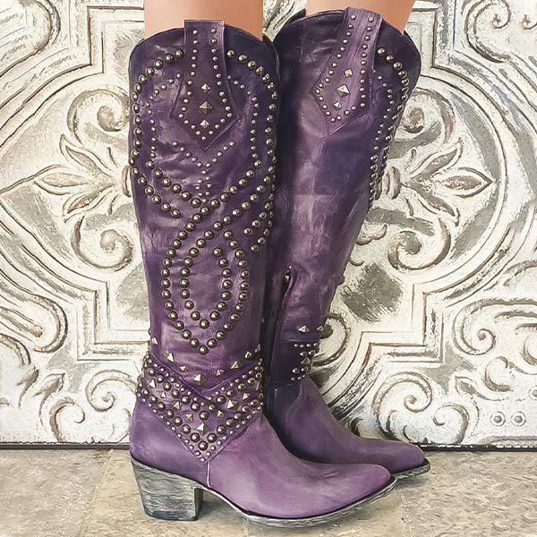 Stylish Western Knee-High Boots for Women