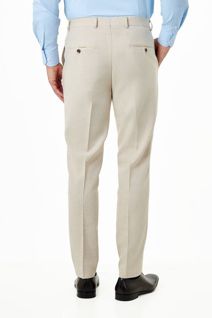 CALIX - Ivory Herringbone Tailored 3 Piece Suit