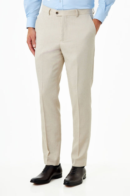 CALIX - Ivory Herringbone Tailored 3 Piece Suit