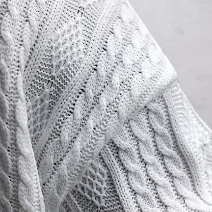 Men’s Cable Knit V-Neck T-Shirt and Shorts Co-Ord Set
