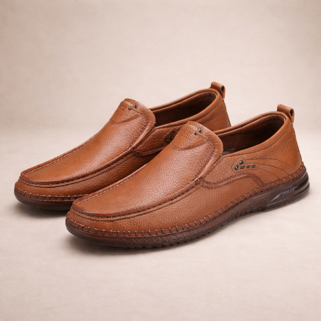 Men’s Casual Leather Slip-On Comfort Loafers