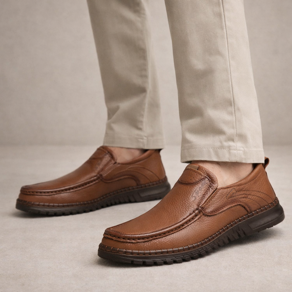 Men’s Casual Leather Slip-On Comfort Loafers