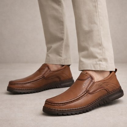 Men’s Casual Leather Slip-On Comfort Loafers