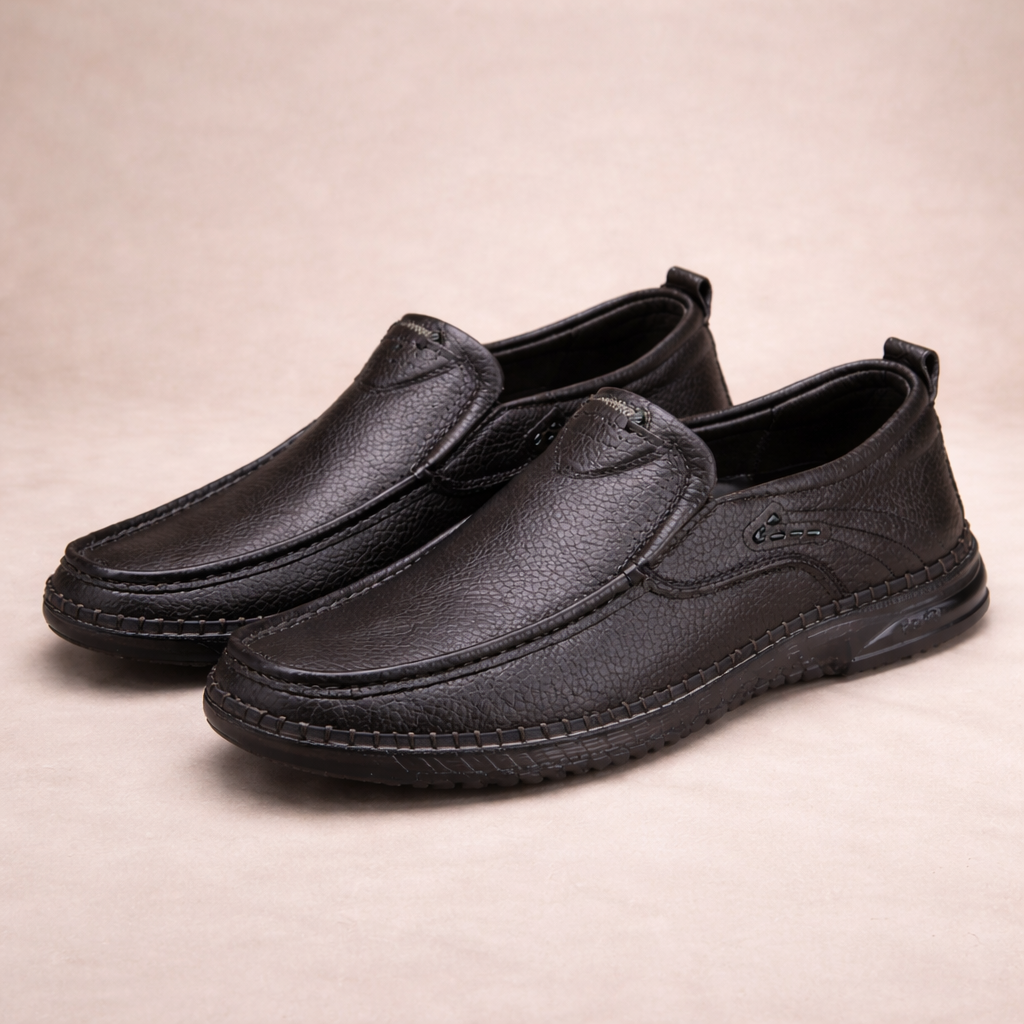 Men’s Casual Leather Slip-On Comfort Loafers