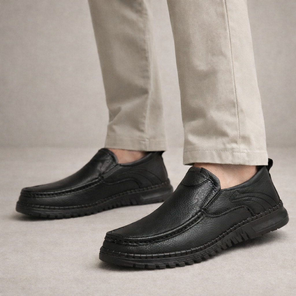 Men’s Casual Leather Slip-On Comfort Loafers