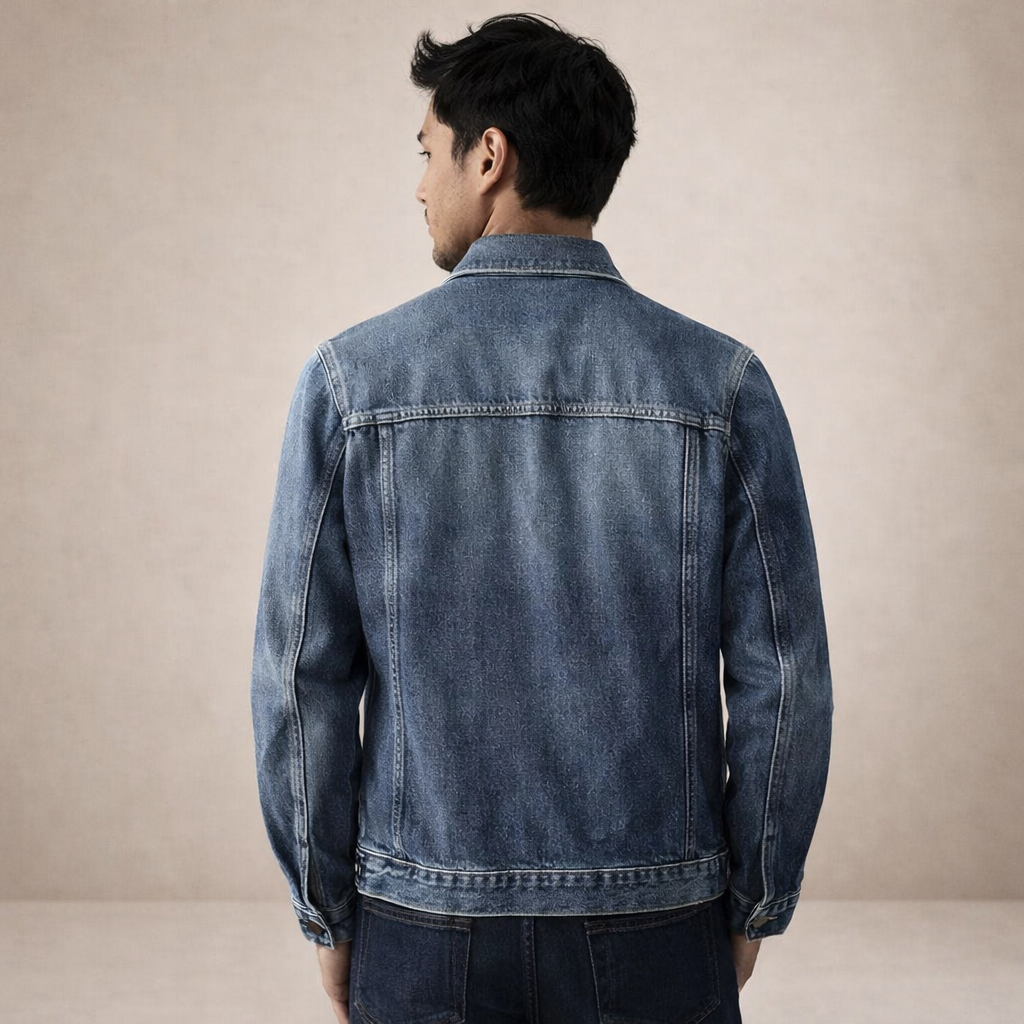 Men’s Classic Denim Jacket with Button-Up Front