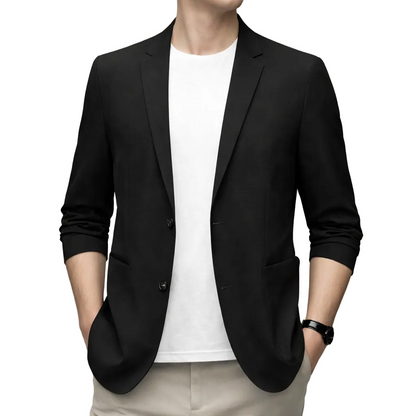 Men’s Lightweight Blazer with Notch Lapel and Button Closure
