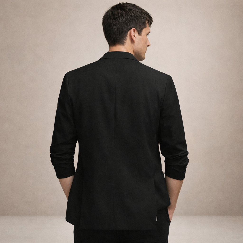 Men’s Lightweight Blazer with Notch Lapel and Button Closure
