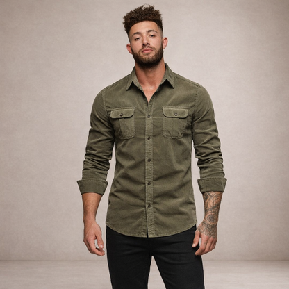 Men’s Long Sleeve Shirt with Dual Chest Pockets