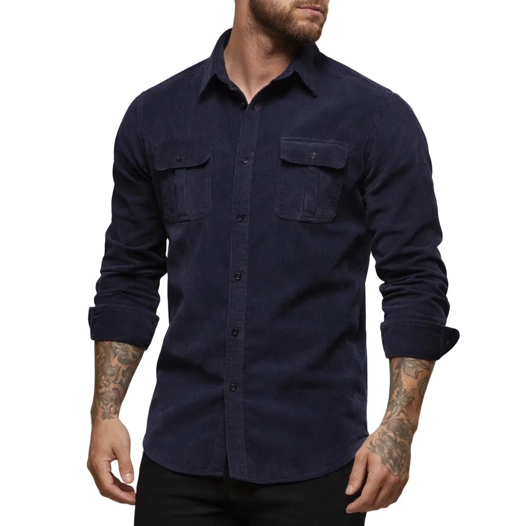 Men’s Long Sleeve Shirt with Dual Chest Pockets