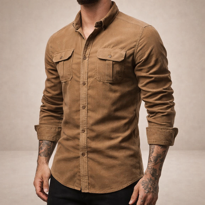 Men’s Long Sleeve Shirt with Dual Chest Pockets
