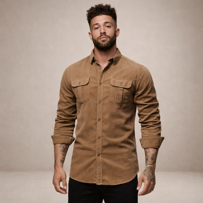 Men’s Long Sleeve Shirt with Dual Chest Pockets