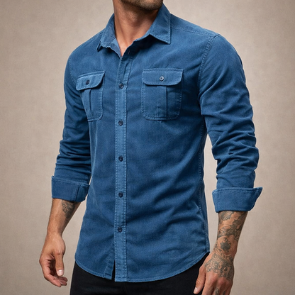 Men’s Long Sleeve Shirt with Dual Chest Pockets
