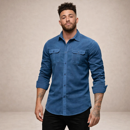 Men’s Long Sleeve Shirt with Dual Chest Pockets