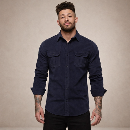 Men’s Long Sleeve Shirt with Dual Chest Pockets