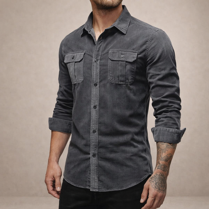 Men’s Long Sleeve Shirt with Dual Chest Pockets