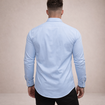 Men’s Slim Fit Button-Down Shirt with Contrast Trim