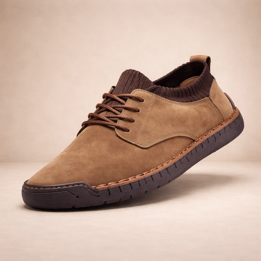 Men’s Suede Lace-Up Casual Shoes with Flexible Sole