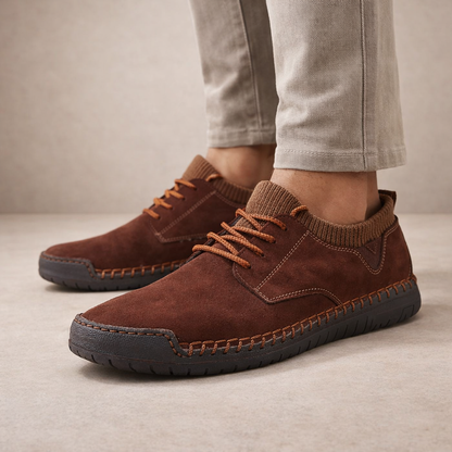 Men’s Suede Lace-Up Casual Shoes with Flexible Sole