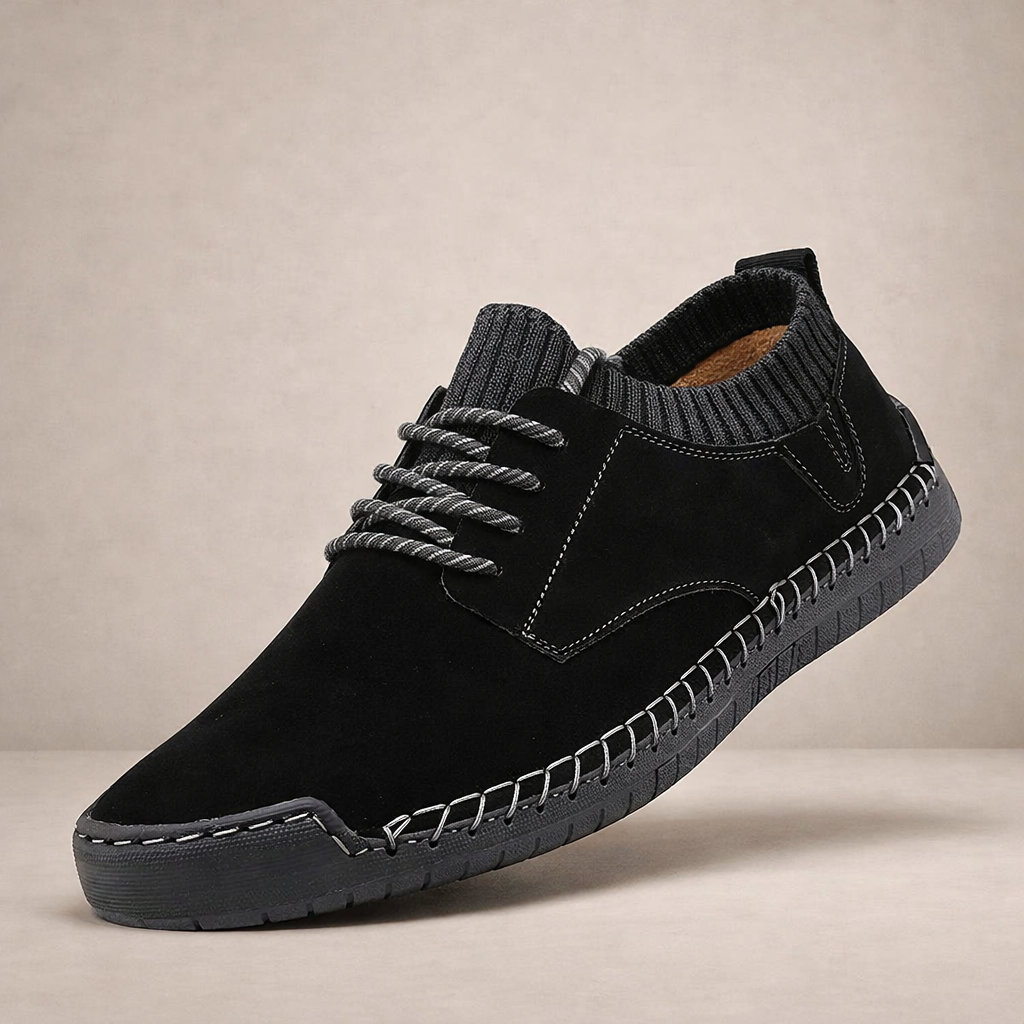 Men’s Suede Lace-Up Casual Shoes with Flexible Sole