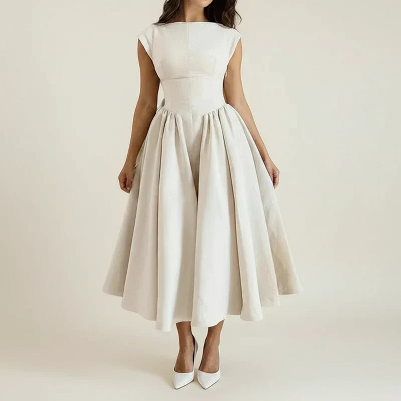 Women's Cap Sleeve A-Line Midi Dress for Any Occasion