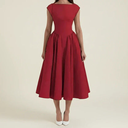 Women's Cap Sleeve A-Line Midi Dress for Any Occasion