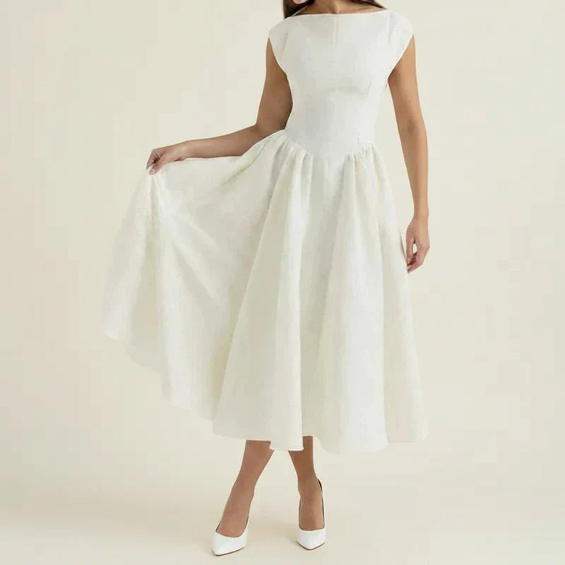 Women's Cap Sleeve A-Line Midi Dress for Any Occasion