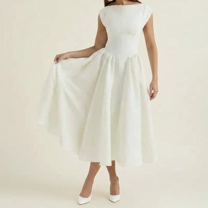 Women's Cap Sleeve A-Line Midi Dress for Any Occasion