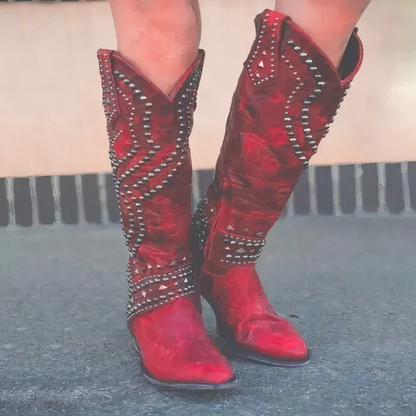 Stylish Western Knee-High Boots for Women